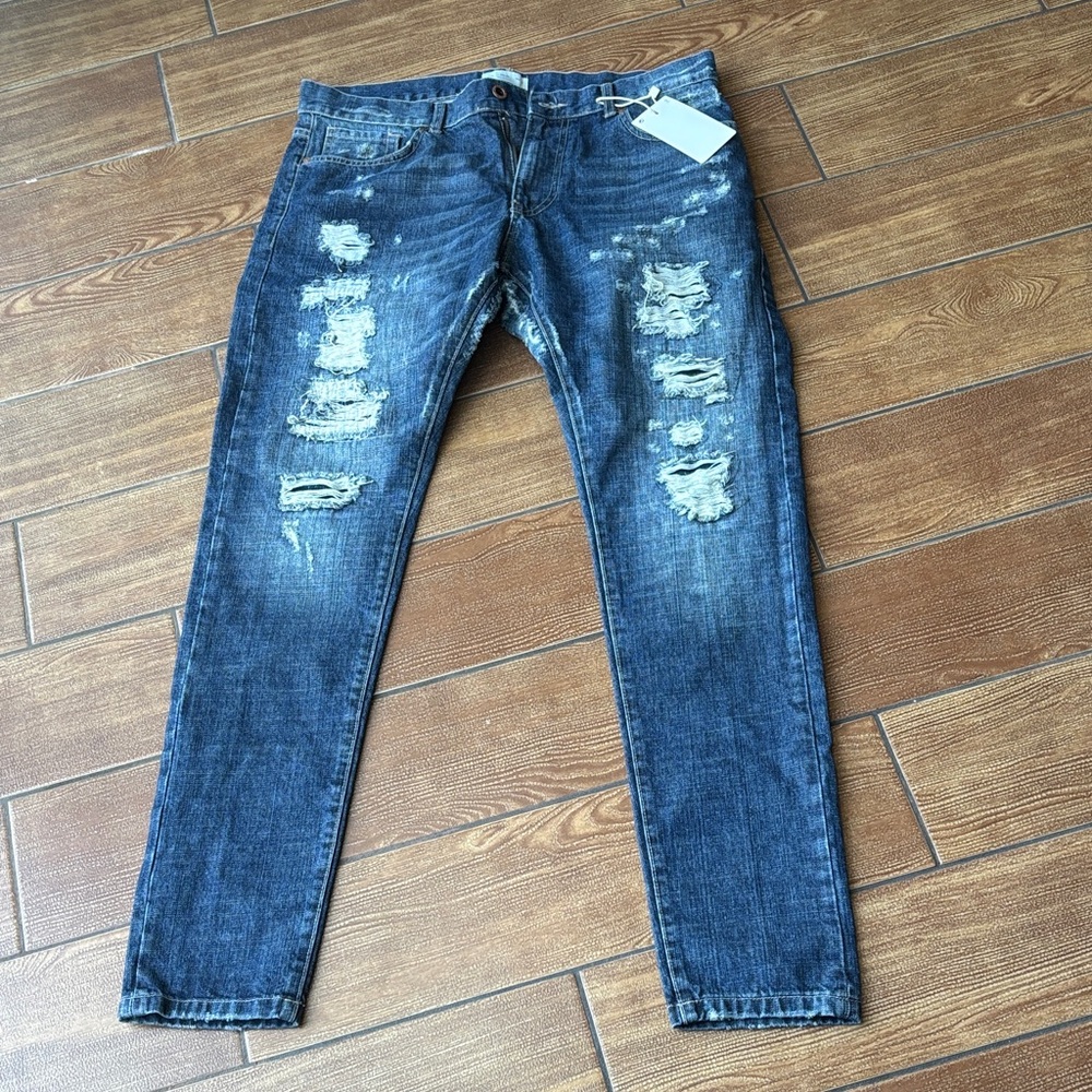 Zara Men's Ripped Denim Skinny Jeans